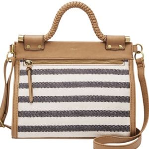 RELIC By Fossil Tyla Black and White Striped Bag
